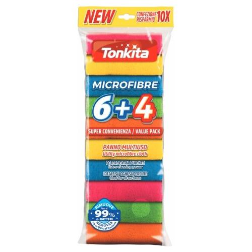 Tonkita Set panni Microfibra 10 pz (30x30cm) Colori assortiti TK28614