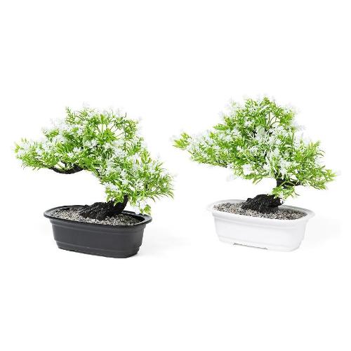 Mercury Pianta artificiale bonsai fiori con vaso plastica (24x23cm) assortito 32716