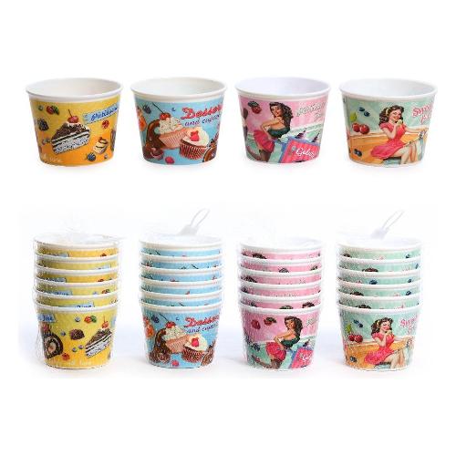 Mercury Set coppette Plastica 6 pz (280ml) per gelato Assortito 37981