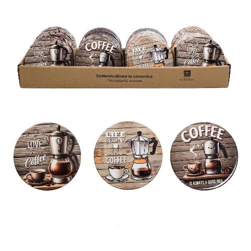 Mercury Sottobicchiere ceramica (10x0,8cm) COFFE TIME Colore Assortito 05441