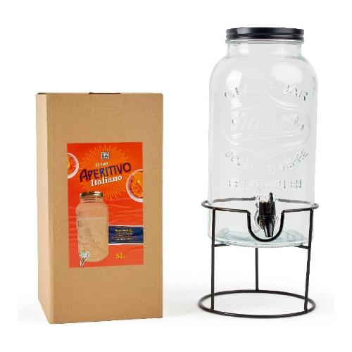 Mercury Dispenser bevande (5Lt) con rubinetto e supporto  Nero 05638
