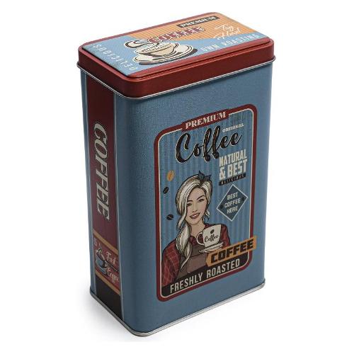 Mercury Barattolo latta (9x6x16cm) per caffè Blu|Rosso 10995