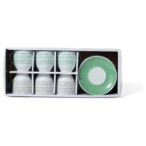 Mercury Set tazzine caffè con piatto 6 pz (80ml) Righe Assortito 32259