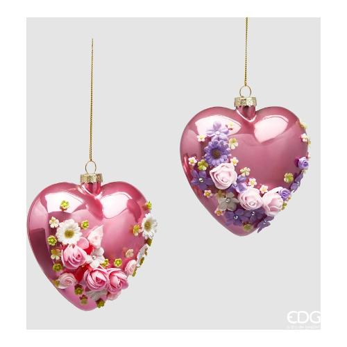 Edg Decoro Cuore Vetro Pink Mix Assortito (12 cm) 8101524A599