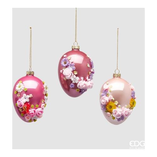 Edg Decoro Uovo Vetro Pink Mix Assortito (8x12 cm) 8101526A599