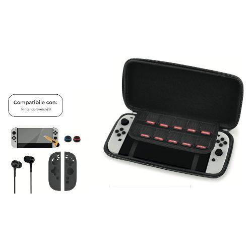 Skull Factory Custodia videogioco SWITCH 2 Travel Kit 5in1 Black SF ACC0103