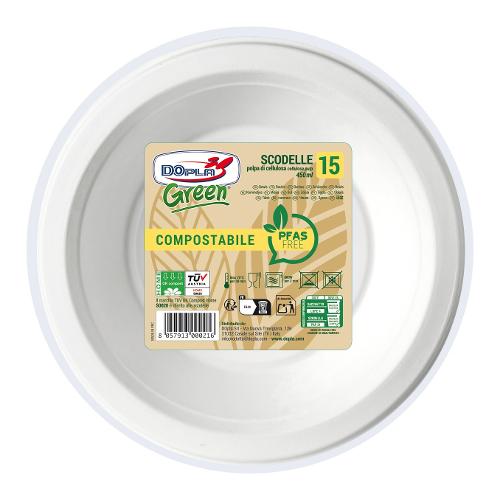 Dopla Scodelle monouso (450ml) BIO GREEN 07775 15pz