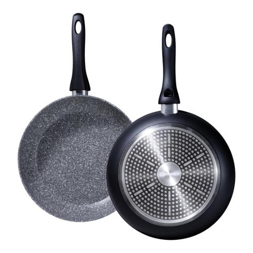 Aeternum Set padelle 2 pz ( 28 e 32 cm ) alluminio antiaderente STONE IN BLACK Nero AP000206