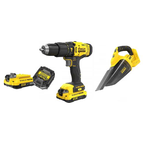 Stanley Trapano percussione 2 batterie 18V 2Ah set con miniaspirapolvere FATMAX SFMCK219D1