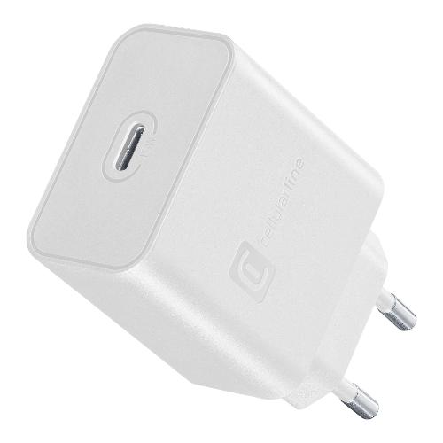 Cellular Line Caricabatterie USB Type-C SUPER FAST CHARGER 45W GaN+ White ACHSMUSBC45W