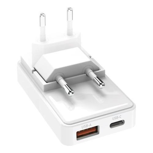 Sbs Caricabatterie USB Type-A, USB Type-C FLEXI WALL CHARGER 65W White TETRGANUSBTCFOLD65W