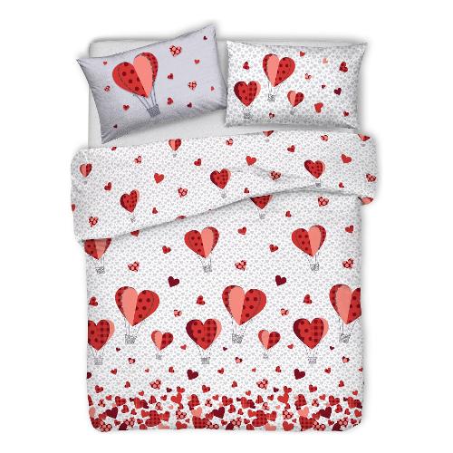 Savoltex Parure copripiumino una piazza PENSIERI Mongolfiera rosso