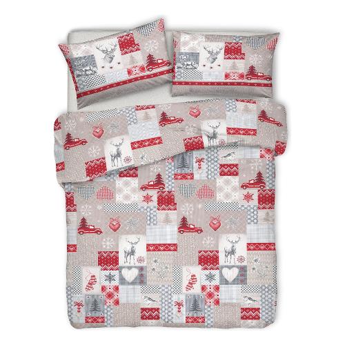 Savoltex Parure copripiumino una piazza PENSIERI Alpi rosso