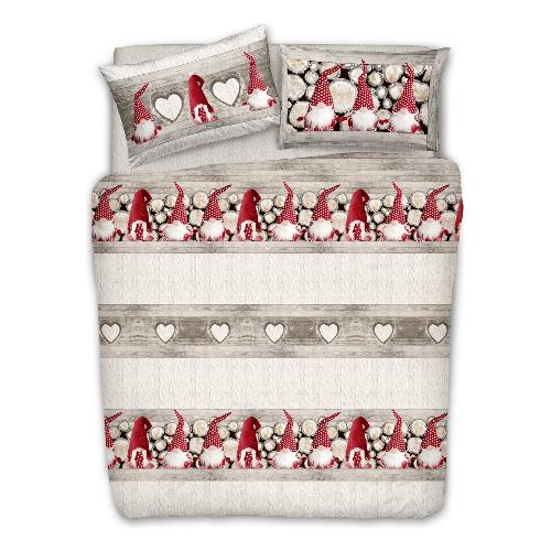 Savoltex Parure copripiumino una piazza PENSIERI Gnomi rosso