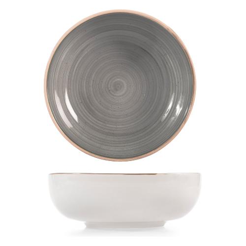 H&H Piatto fondo Stoneware (16,5x5,5cm) NORDIC Grigio 1491702