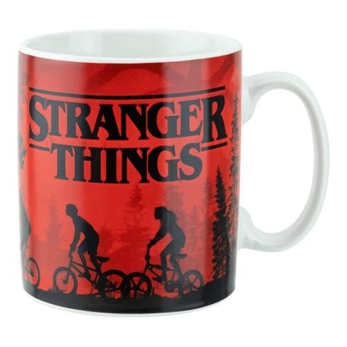 Paladone Tazza mug Ceramica (530ml) Bike con Sticker inclusi STRANGER THINGS Rosso e Nero PP10364ST