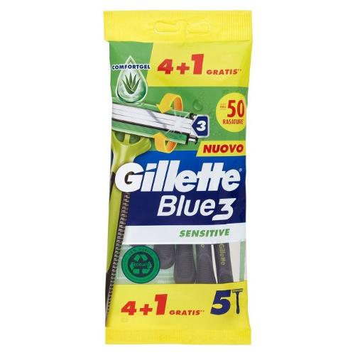 Gillette Rasoio barba 5 pz BLUE 3 SENSITIVE Usa & Getta