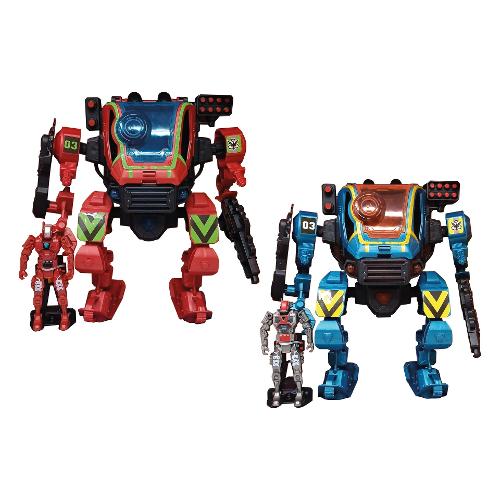 Ods Set Giga Robot luci e suoni con personaggio h.12 cm MARS SPACE COLONY Assortito 42923