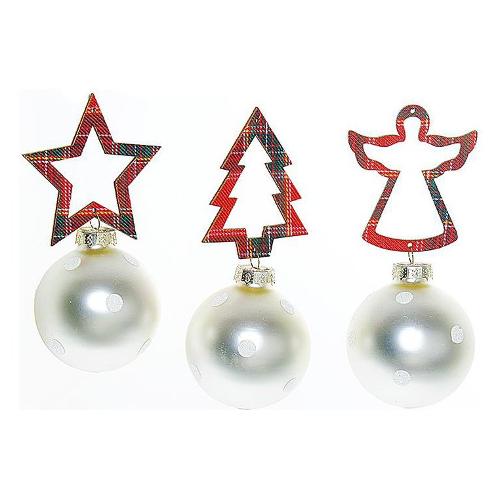 Mercury Pallina albero Natale (1pz) Vetro Assortito Argento 73889