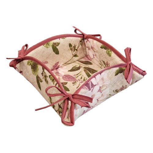 Olibò Porta pane (25x25cm) cestino FLORALIA Rosa D22802C24
