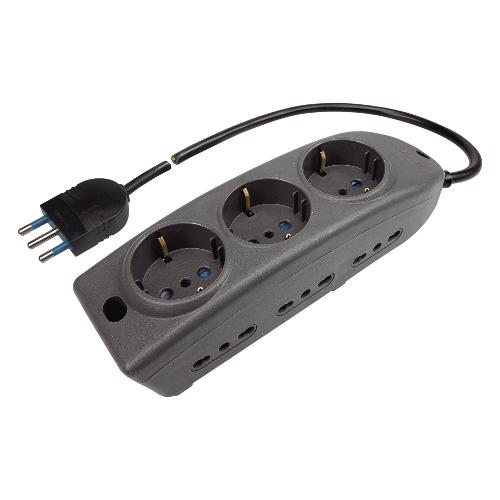 Poly Pool Multipresa tavolo 9P 10/16A Compact Nero PP0544 2