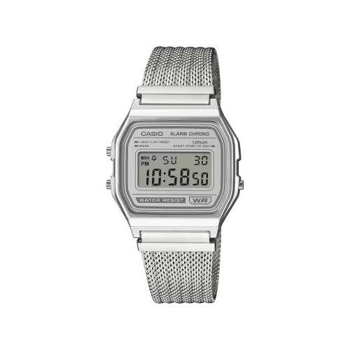 Casio Orologio VINTAGE Silver e White A158 WEM 7EF
