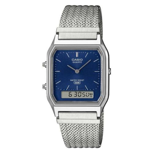 Casio Orologio VINTAGE Silver e Blue AQ 230EM 2AEF