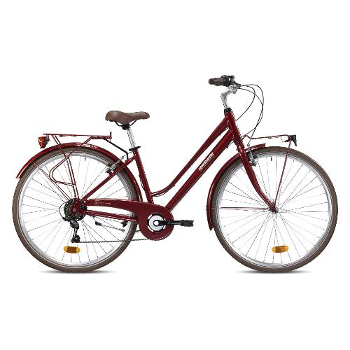 Cicli Lombardo Bici Trekking alluminio ( 6 vel ) 28" MIRAFIORI 250 AGEVOLE Bordeaux Duna Glossy DT280843 C02 (taglia 43 )