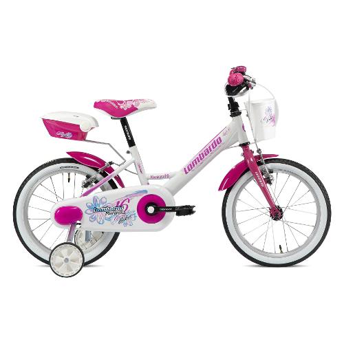 Cicli Lombardo City Bike acciaio ( 1 vel ) 16" con rotelle MARIPOSA White Neve Glossy DY160323 C02