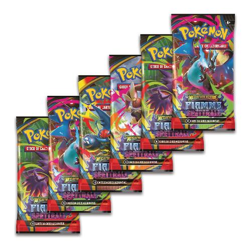 Gamevision Carte gioco 6 buste espansione Megaevoluzione Fiamme Spettrali POKÉMON PK10191-I