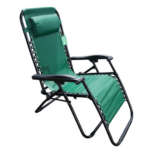 Amicasa Sedia sdraio con poggiapiedi Verde HTN455
