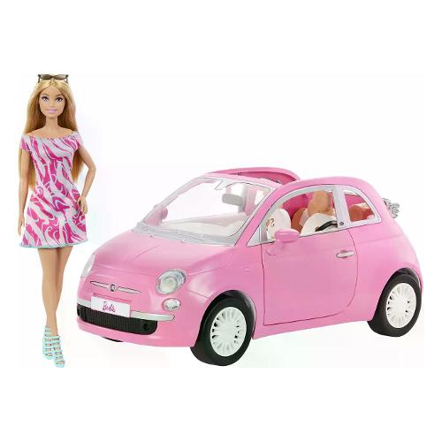 Mattel Set bambola con Fiat 500 rosa BARBIE HRG59
