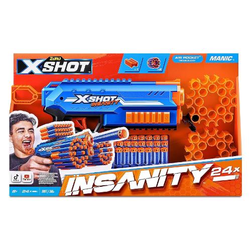 Zuru Pistola blaster Insanity Manic con 24 colpi X SHOT ZUR36603