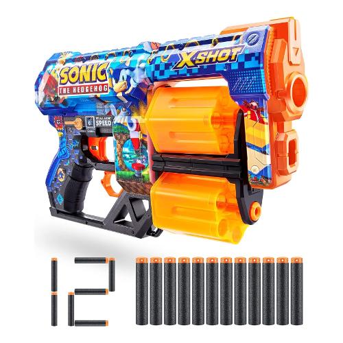 Zuru Pistola blaster Skins Dread Sonic con 12 colpi X SHOT ZUR36583