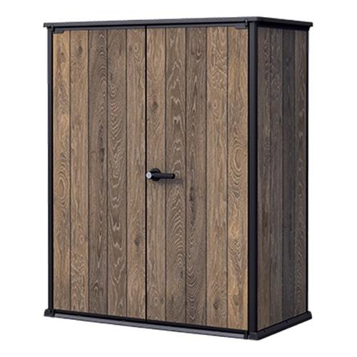 Keter Box porta attrezzi termoplastica Vertical Shed (140x73,6x170cm) STORE Walnut e Black K259072