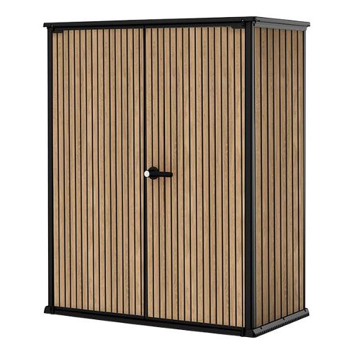 Keter Box porta attrezzi termoplastica Vertical Shed (140x73,6x170cm) STORE Venetian e Black K259078