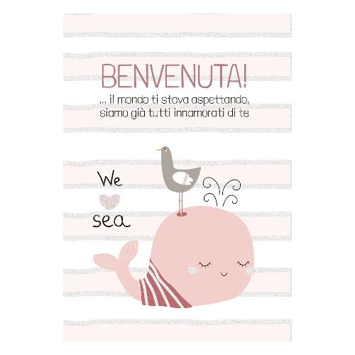 Marpimar Biglietto auguri Nascita Rosa GVE148