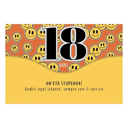 Marpimar Biglietto auguri Compleanno 18 anni, con tasca portasoldi GVE62