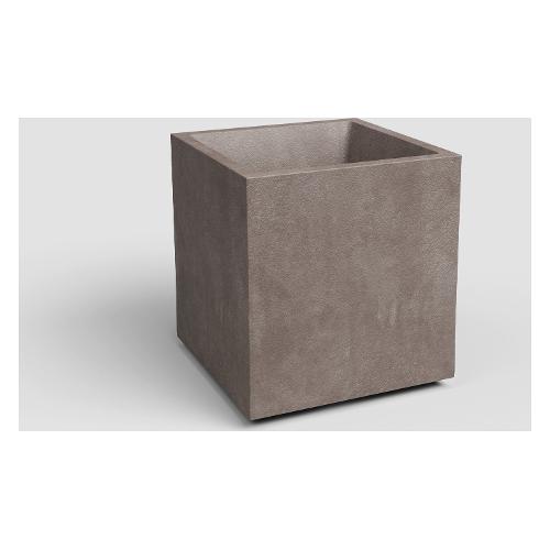 Artevasi Fioriera cassetta quadra con riserva acqua plastica riciclata (40x40x43cm) SIDNEY Tortora SIDQ40/G9