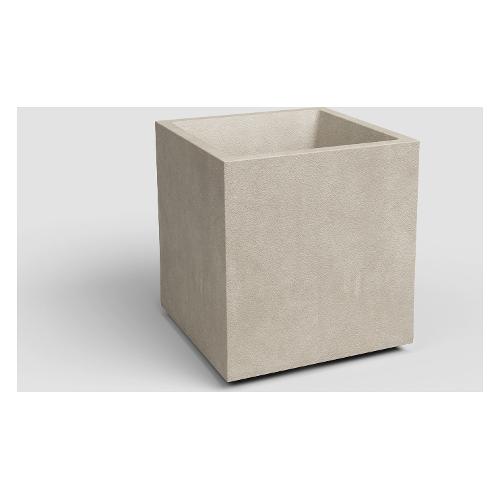 Artevasi Vaso piante con riserva acqua plastica riciclata (30x30x30cm) SIDNEY Crema SIDQ30/38