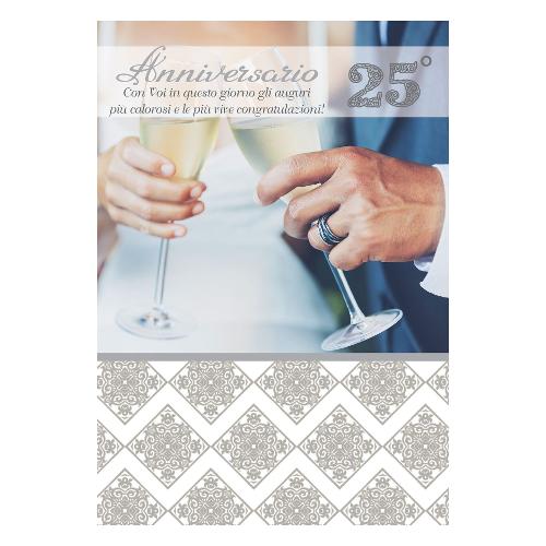 Marpimar Biglietto auguri Anniversario matrimonio 25 anni (11,8x16,8cm) (1pz) LK175