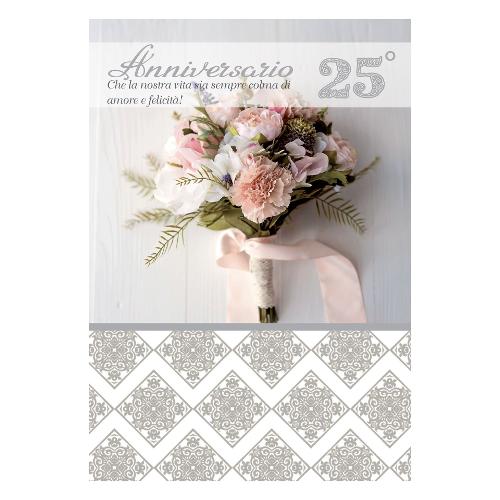 Marpimar Biglietto auguri Anniversario matrimonio 25 anni (11,8x16,8cm) (1pz) LK174