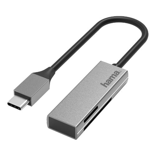Hama Lettore schede memoria SD|MicroSD USB C Gray 00200131