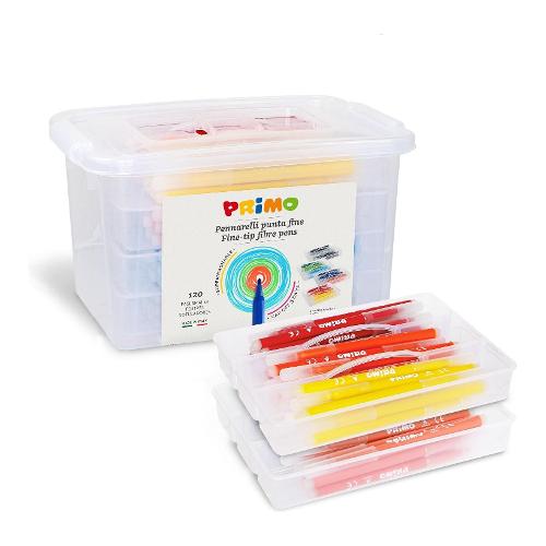 Primo Pennarelli disegno standard sezione tonda 120 pz tratto Fine Colori assortiti 06159