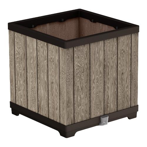 Keter Fioriera cassetta quadra plastica (45,5x45,5x45,5cm) Knock Down Planter Square SIGNATURE Ashwood K260788