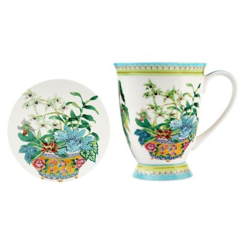 Maxwell & Williams Tazza porcellana con piatto (300ml) JARDIN Orchid HV0383