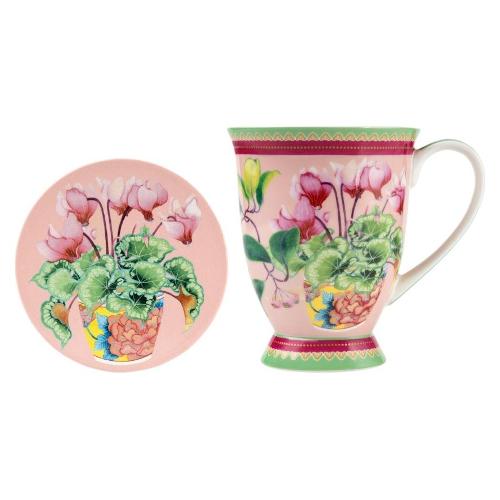 Maxwell & Williams Tazza porcellana con piatto (300ml) JARDIN Cyclamen HV0382