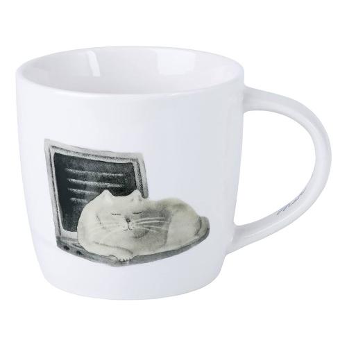 Maxwell & Williams Tazza mug Porcellana (400ml) MARC MARTIN FELINE FRIENDS Computer cat DX1214