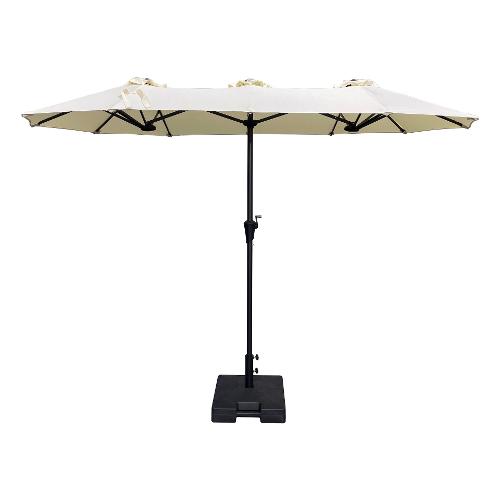 Amicasa Ombrellone alluminio MINITWIN Grigio e Ecrù (1,5x3mt) DLY B012