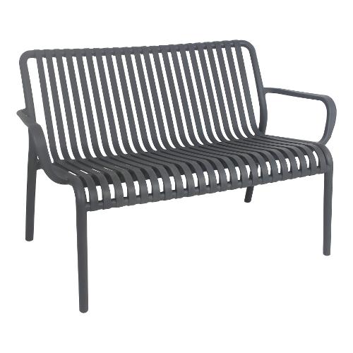 Amicasa Divano polipropilene PAMPLONA 2 posti lineare Antracite PP 776C